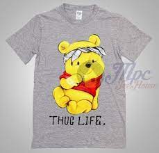 What color is winnie the pooh shirt. Winnie The Pooh Thug Life T Shirt Mpcteehouse