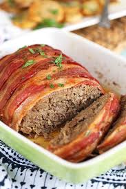Baked egg and vegetables stuffed meatloaf covered with baconshutterstock. Easy Bacon Wrapped Meatloaf Recipe The Suburban Soapbox