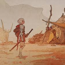 Post Apocalyptic Girl Warrior Knight Desert Village Character Art Character Illustration Character Design