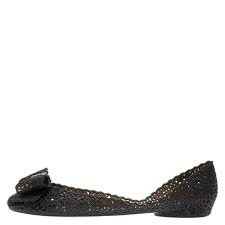 Salvatore Ferragamo Black Nilly Jelly Bow Ballet Flats Size 40 5