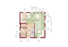 Einfamilienhaus Grundriss Erdgeschoss Modern Offene Kuche Mit Kochinsel Fertighaus Solution 106 V7 Livin Haus Grundriss Grundriss Einfamilienhaus Living Haus
