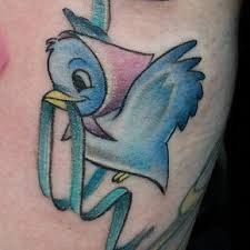 Southpaw Bird Behind Ear Tattoo Real Girl Cinderella Tattoos That Will Make You Feel Like A Princess Cinderella Tattoo Disney Sleeve Tattoos Disney Bird Tattoo