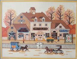 Cross stitch pattern from charles wysocki. Charles Wysocki Antique Shoppes Vhtf Counted Cross Stitch Kit Factory On Popscreen