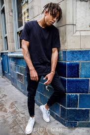 Black And White Chucks Mens Mens Street Style Black On Black For A Safe Yet Stylish Option Go For A Black On Black O Sneakers Outfit Summer Outfits With Converse Sneakers Men Fashion