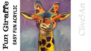 Canvas art wood art acrylic art metal art wall art sets. Paint A Giraffe In Acrylic For Children And Adults Youtube