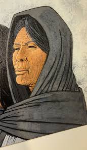 32” Listed Artist William Coombs 1946-2007 Acrylic Painting Mexican Women  child