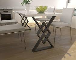 Industrial iv 7 piece dining table set with 6 metal dining chairs. Industrial Table Legs Steel Metal Table Base 28 Inch Tall Etsy Metal Table Legs Metal Table Steel Dining Table Legs
