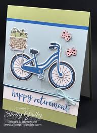 A unique retirement card made just for them by you is a congratulations they won't forget, a gesture of kindness and support that's free for you to offer and priceless for them to receive. A Stampin Up Bike Ride Into Retirement Card Idea