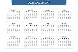 2022 Calendar Template 2159303 Vector Art At Vecteezy