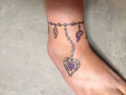 Owl Heart And Letter B Charm On An Ankle Chain Ankle Bracelet Tattoo Tattoos Anklet Tattoos