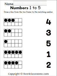 This series of free printable coloring pages has color by number, color by letter, color by sight word, and making 10 coloring worksheets. Free Number Matching Worksheet 1 To 5 Free4classrooms