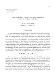 Masing is a german and estonian surname. Pdf English As A Lingua Franca Globalization Ownership And The Diversification Of English