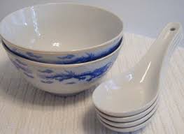 Black And White Bowl With Spoon Small Chinese Soup Bowls Amp Spoons 2 4 5 Was 4 Now 1 Sold Chinese Soup Bowl Soup Bowl Bowl