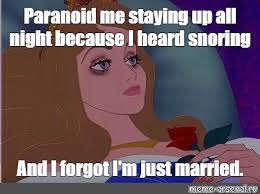 Meme Paranoid Me Staying Up All Night Because I Heard Snoring And I Forgot I M Just Married All Templates Meme Arsenal Com