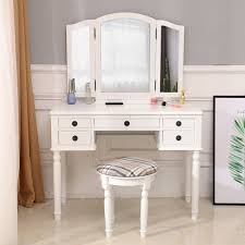 Check spelling or type a new query. Vanity Set With Tri Folding Mirror And Cushioned Stool Girls Vanity Table With Mirror And Bench Upgrade Dressing Table Makeup Table Writing Desk With 5 Drawers Makeup Vanity Set For Women Q7750