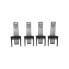 Set Of 4 Sculptural Italian Modern Black Leather Dining Chairs By A Sibau Black Leather Dining Chairs Leather Dining Chairs Dining Chairs Diy