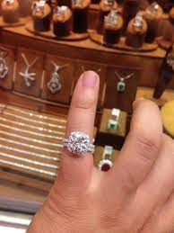 3 Carat Round Diamond Engagement Ring Set In A Cushion Halo Setting With A Matching Wedding Band Bling Wedding Engagement Rings Wedding Rings Engagement