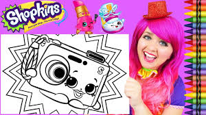 Join in on the fun as kimmi the clown colors in her shopkins giant coloring book from crayola! Coloring Shopkins Cam Camera Giant Coloring Page Crayola Crayons Kimmi The Clown Youtube