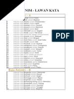 Latihan psikotes antonim (lawan kata) bagian 3, antonim (lawan kata) merupakan bagian dari tes kemampuan verbal.yang ditujukan untuk mengukur tingkat kewaspadaan dan kecermatan terhadap suatu indikasi yang sama/mirip, sekaligus mengukur wawasannya, dan mengukur kemampuan dalam melihat kebenaran secara terbalik. Sinonim Tpa