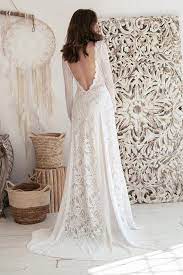 Boho wedding dresses boho wedding dresses. Long Sleeve Lace Wedding Dress Boho Wedding Dress Romantic Etsy