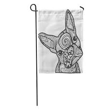 Printable boston terrier coloring pages. Boston Terrier French Bulldog Doodle Coloring Page In Black Garden Flag Decorative Flag House Banner 28x40 Inch Overstock 31335770