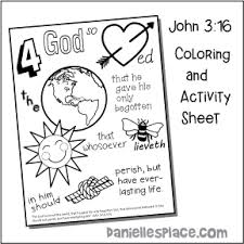 Coloring pages for john 3 16 John 3 16 Bible Verse Crafts And Activities