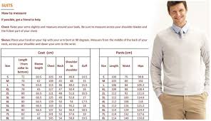 Image Result For Mens Shirt Size Chart Suit Measurements