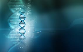 تحميل خلفيات الحمض النووي 3d جزيء خلفية زرقاء عريضة