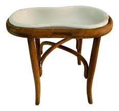 Vintage vtg porcelain enamel white baby bathtub bath tub planter jones. Authentic French European Enamel Baby Bath Tub Or Bidet On Wood Stand Victorian Mid Century Modern Chairish