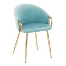 Lumisource Claire Light Blue Velvet And Gold Dining Chair Ch Claire Auvlbu The Home Depot Gold Dining Chairs Gold Dining Velvet Dining Chairs