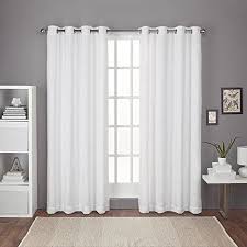 Exclusive Home Curtains Criss Cross Chenille Eyelash Room Darkening Grommet Top Window Curtain Panel Pair Win White Paneling Home Curtains Grommet Top Curtains