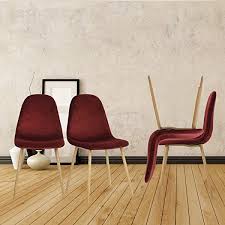 Amazon Com Greenforest Dining Chairs Elegant Velvet Back And Cushion Mid Century Modern Side Eames Style Chairs Set Of 4 Bor Dining Chairs Chair Set Chair