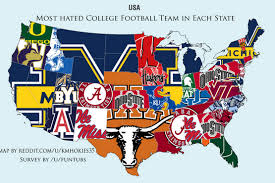Reddit Survey Shows Which College Football Programs Are Most Hated In Each State College Football College Football Teams Football