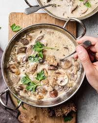 Creamy Mushroom Soup By Delight Fuel Recipe 1 2 Tablespoons Olive Oil Or Vegan Butter 16 Ounces 454g Creamy Mushroom Soup Stuffed Mushrooms Grilling Recipes