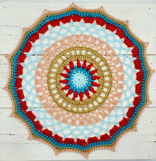 14.5x6x13 tote, leather handles, lining & pockets. Fiesta Mandala Handmadebyraine