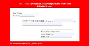 What is a notary acknowledgement? Free Texas Notary Certificates For Recordable Documents Notaries And Notary News