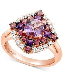 Le Vian Multi Gemstone Ring 1 3 4 Ct T W In 14k Rose Gold Reviews Rings Jewelry Watches Macy S