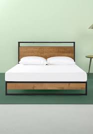 Good design winner suzanne grey wash king 14 in. Amazon Com Zinus Suzanne Metal And Wood Platform Bed With Headboard And Footboard Box Spring Optional Wood Slat Support Queen Furniture Decor