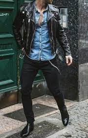 Classy Casual Leather Jacket Men Style Rocker Style Men Mens Shorts Outfits