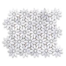 Valkoinen marble daisy flower mosaic tile. Stone Center Online Carrara White Marble Daisy Flower Pattern Mosaic Tile Honed For Kitchen Backsplash Bathroom Flooring Shower Surround Dining Room Entryway Corrido Spa 1 Sheet Buy Online In Samoa At Samoa Desertcart Com