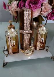 Kit Lavabo Luxo Completo No Elo7 Atelie Luhirota Daeb28 Saboneteira Garrafas Decorativas Porta Sabonete