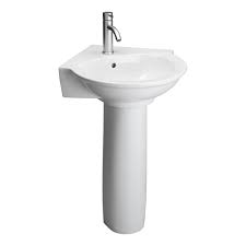evolution white corner pedestal sink