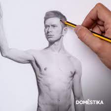 Drawing and rendering male body, man torso or upper body, chest, abs, ribcage and shoulder: Domestika Realistic Human Figure Drawing Facebook
