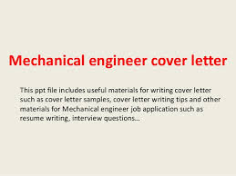 Mechanical Engineer Cover Letter