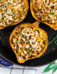 Delicious Italian Sausage Stuffed Acorn Squash Is The Simple Cozy Dinner You Need It S Like A Sausage Stuffed Acorn Squash Acorn Squash Recipes Acorn Squash