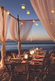 Romantic Beach Caribbean Destination Wedding Nevis Adore The Hanging Candles And Fabric Draping Tendencias Para Casamento Casamento Com Velas Casamentos
