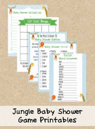 Jungle Theme Baby Shower Printable Games Free Printable Baby Shower Games Baby Shower Printables Jungle Baby Shower Theme