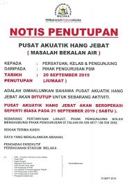 Nordin ahmad is hang jebat & m amin is hang tuah (this movie focus on hang jebat. Notis Penutupan Pusat Perbadanan Stadium Melaka Facebook