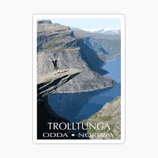 Trolltunga is a rock formation situated about 1,100 metres above sea level in ullensvang municipality in vestland county, norway. Odda Norway Gifts Merchandise Redbubble