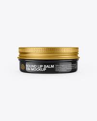 Glossy Lip Balm Tin Mockup Front View In Can Mockups On Yellow Images Object Mockups Mockup Free Psd Mockup Psd Lip Balm Tin